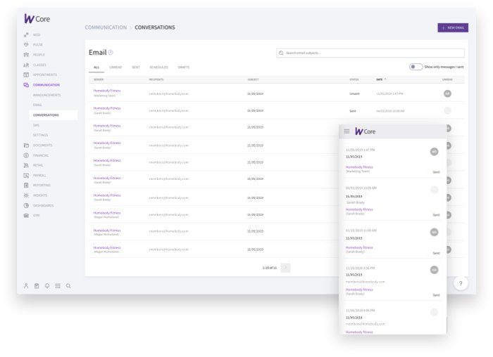 Build your community with automated communications with the Wodify Core Martial Arts software.