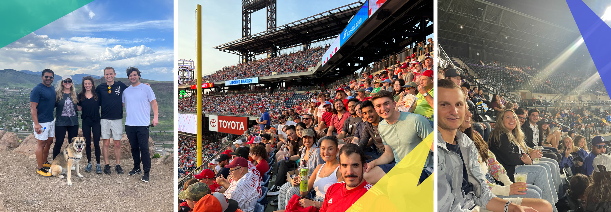 Wodify employees at baseball games in Denver and Philadelphia