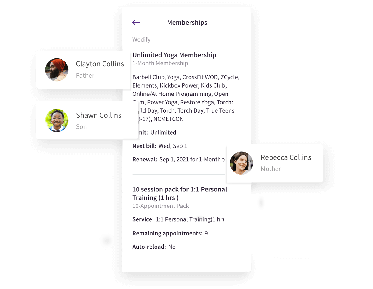 Simplify the way family memberships are purchased with group and shared payments with Wodify core gym management software.