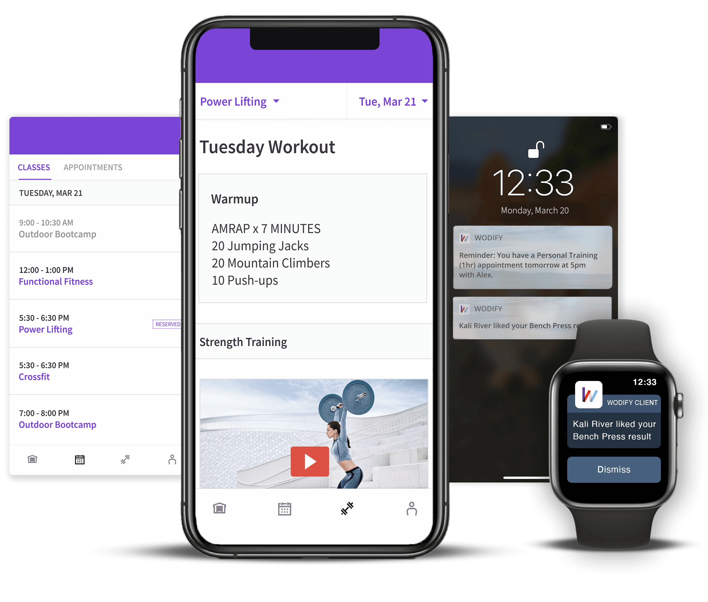 The enhanced Wodify client app will give your gym members the ability to reserve classes, track their results, and manage their account.